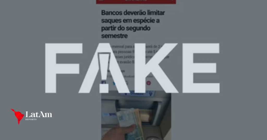 É #FAKE que bancos vão limitar saques em espécie no segundo semestre