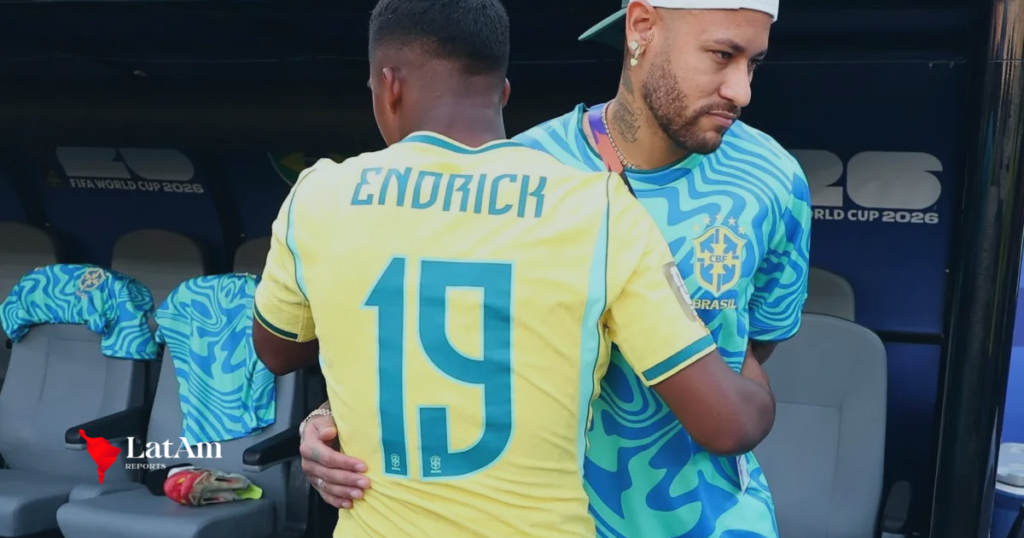 Endrick desabafa no banco e conversa com Neymar durante empate do Brasil na estreia da Copa