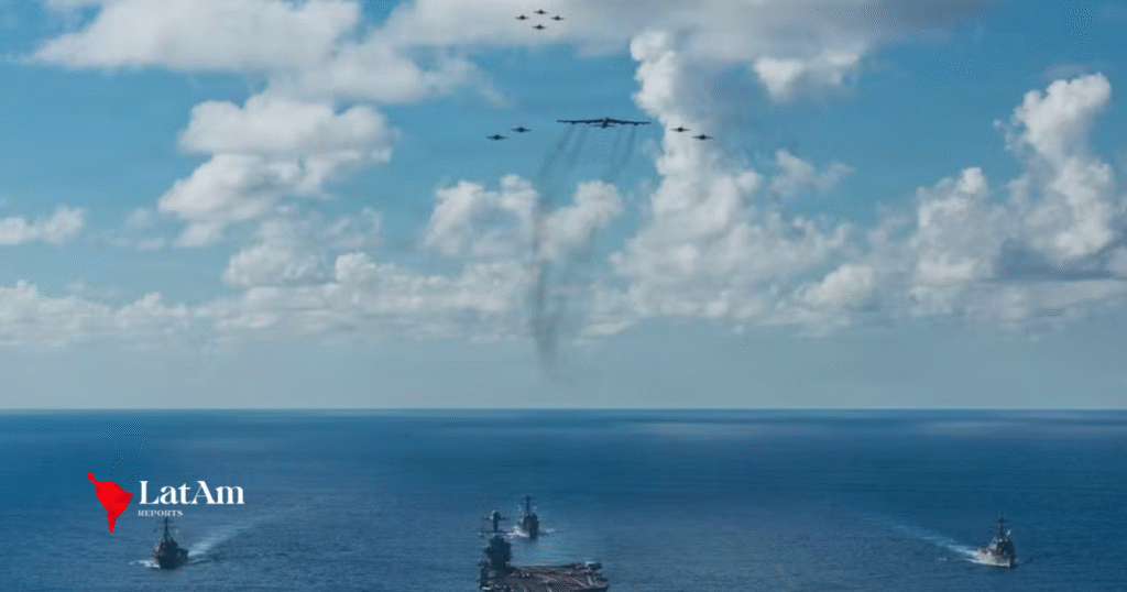 EUA divulgam primeiras fotos do porta-aviões Gerald Ford em formação militar perto da Venezuela e elevam tensão regional