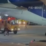 Incêndio em equipamento de solo força retirada de passageiros de avião em Guarulhos; ninguém ficou ferido