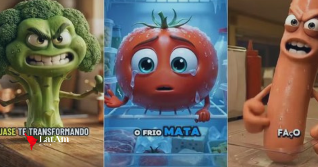 Da “bronca” da cebola à geladeira irritada: vídeos de alimentos falantes feitos por IA dominam as redes sociais