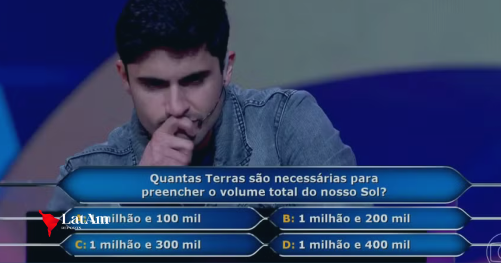 Quantas Terras cabem no Sol? Pergunta de R$ 300 mil elimina engenheiro no “Quem Quer Ser um Milionário?”