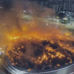Incêndio destrói metade da cobertura do Velódromo do Parque Olímpico do Rio