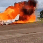 Avión pequeño se estrella y explota durante el despegue en Venezuela