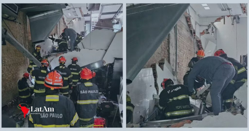 Building collapse at Jamile restaurant in São Paulo leaves one dead and five injured
